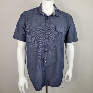 Amplify Button Front‎ Collared Blue Gray Shirt